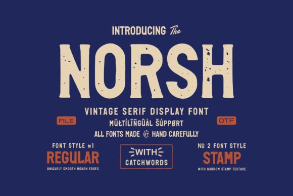Norsh: A Bold Vintage Display Font for Makers